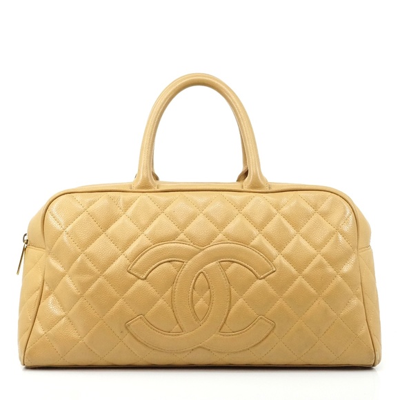 Chanel Handbags - Auth Chanel Matelasse Beige Caviar Skin #1663C38